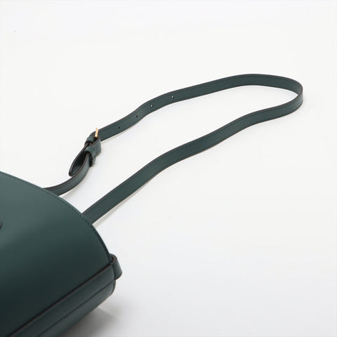 CELINE Leather Bucket Triomphe Shoulder Bag green WS15582