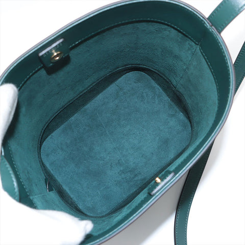 CELINE Leather Bucket Triomphe Shoulder Bag green WS15582