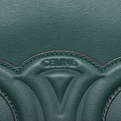 CELINE Leather Bucket Triomphe Shoulder Bag green WS15582