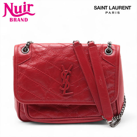 Yves Saint Laurent Niki Bavy Chaber Chare Charge Bag红色WS15583