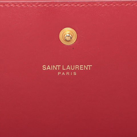 Yves Saint Laurent浮雕皮革链钱包钱包肩袋红色WS15585