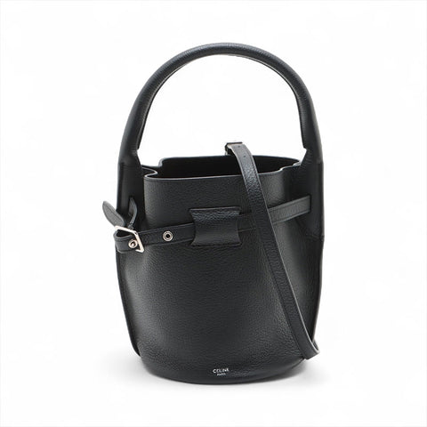 CELINE Big Bag Nano Bucket Leather 2way Shoulder Bag black WS15587