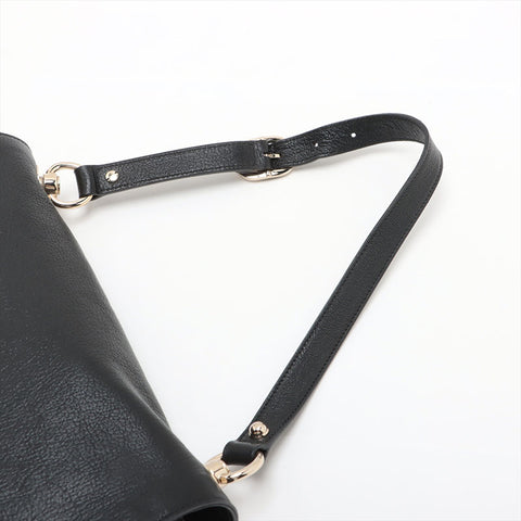 GUCCI interlocking leather Shoulder Bag black WS15589