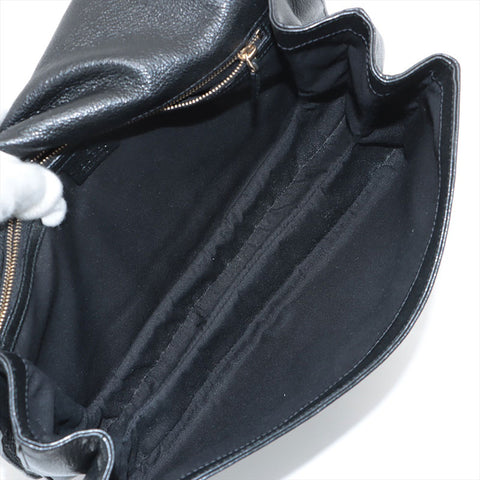 GUCCI interlocking leather Shoulder Bag black WS15589