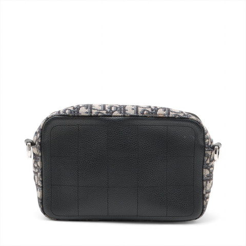 Christian Dior Jacquard Oblique Canvas Shoulder Bag Navy WS15590