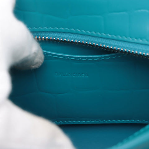 Balenciaga Mini City浮雕皮革经典NEO手提包蓝色WS15591