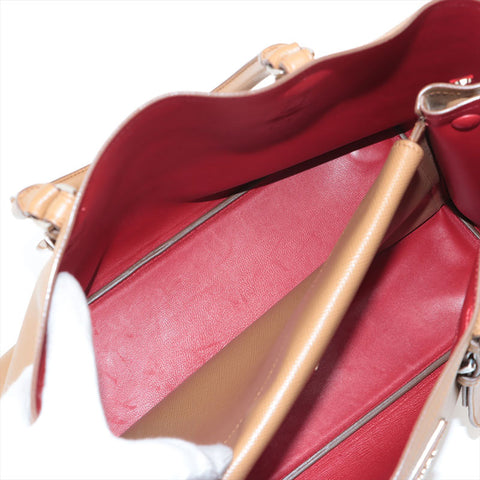 Prada Saffiano Double 2way手提袋棕色WS15592