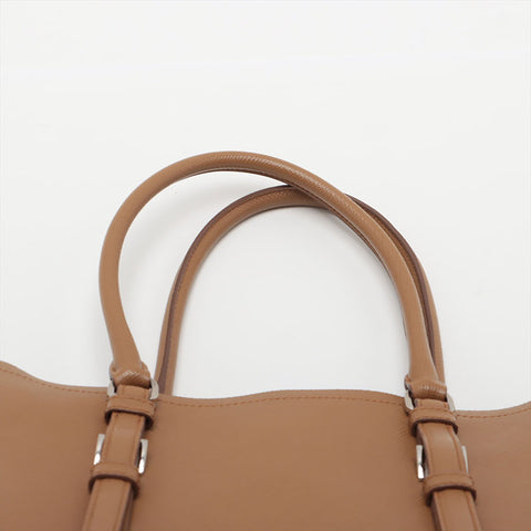 Prada Saffiano Double 2way手提袋棕色WS15592