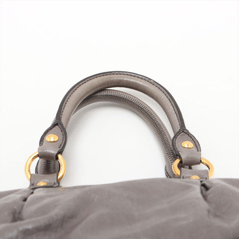 Miu Miu Vitello Shine 2way Ribbon手提包灰色WS15593