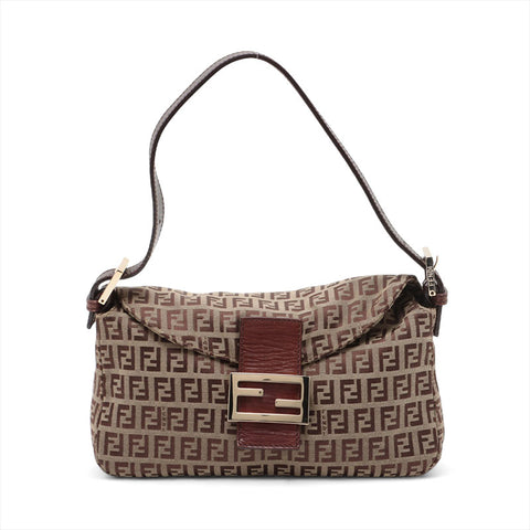 Fendi Canvas Mamma Zucchino肩袋米色WS15595