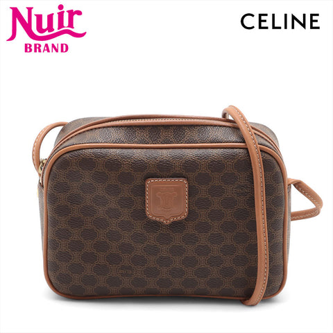 CELINE Macadam PVC Shoulder Bag Brown WS15596
