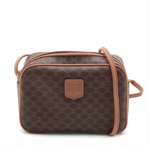 CELINE Macadam PVC Shoulder Bag Brown WS15596