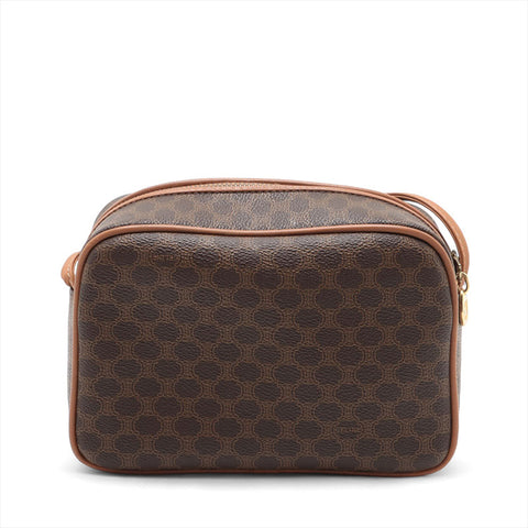 CELINE Macadam PVC Shoulder Bag Brown WS15596