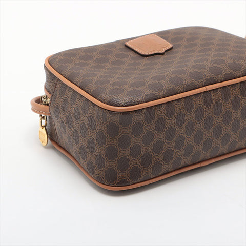 CELINE Macadam PVC Shoulder Bag Brown WS15596