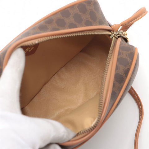 CELINE Macadam PVC Shoulder Bag Brown WS15596