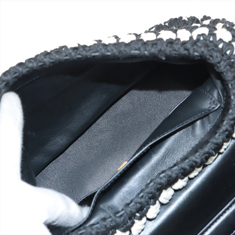 Salvatore Ferragamo Margot 2-way braided double flap logo Handbag black WS15597