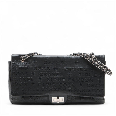 CHANEL 12 Series 2.55 Leather Chain 2008-2009 Shoulder Bag black WS15598