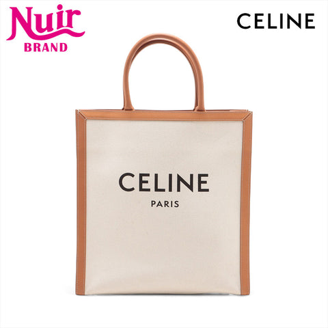 CELINE Vertical Cover White Beige Triomphe Canvas 2way Tote Bag beige WS15600