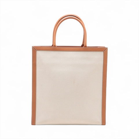 CELINE Vertical Cover White Beige Triomphe Canvas 2way Tote Bag beige WS15600