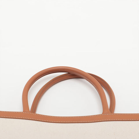 CELINE Vertical Cover White Beige Triomphe Canvas 2way Tote Bag beige WS15600
