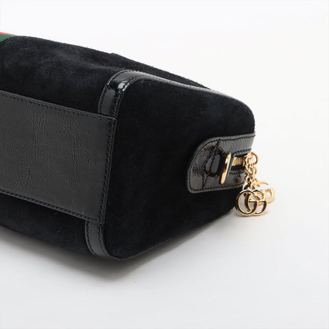 GUCCI Ophidia 2-way suede Boston bag Handbag black WS15601