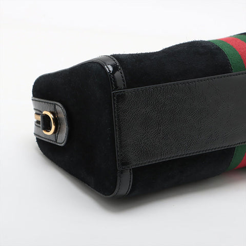GUCCI Ophidia 2-way suede Boston bag Handbag black WS15601