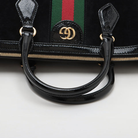 GUCCI Ophidia 2-way suede Boston bag Handbag black WS15601