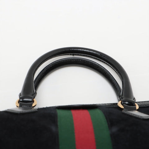GUCCI Ophidia 2-way suede Boston bag Handbag black WS15601
