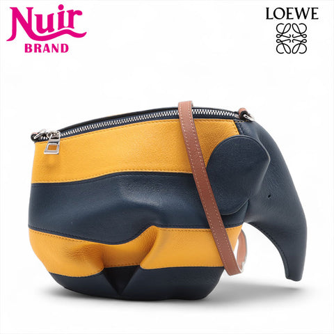 LOEWE Elephant Leather Shoulder Bag yellow WS15602