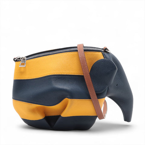 LOEWE Elephant Leather Shoulder Bag yellow WS15602