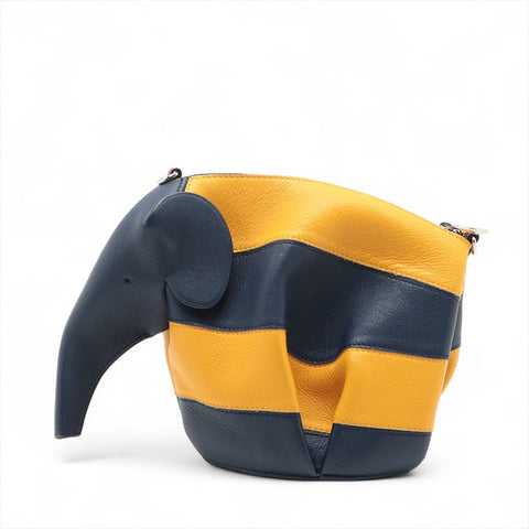 LOEWE Elephant Leather Shoulder Bag yellow WS15602