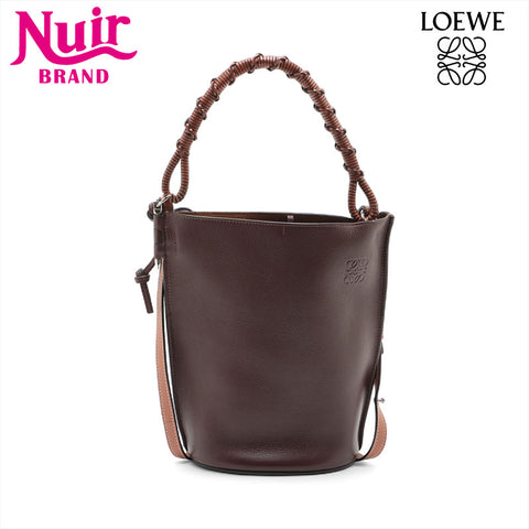 LOEWE Gate Bucket Leather 2way Handbag Brown WS15604