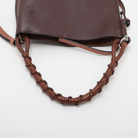 LOEWE Gate Bucket Leather 2way Handbag Brown WS15604