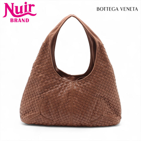 BOTTEGAVENETA INTRECCIATO Nappa Leather Hobo Tote Bag Brown WS15606