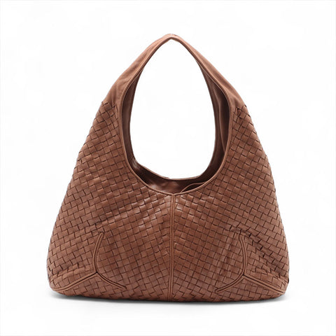 BOTTEGAVENETA INTRECCIATO Nappa Leather Hobo Tote Bag Brown WS15606