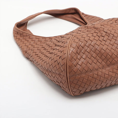 BOTTEGAVENETA INTRECCIATO Nappa Leather Hobo Tote Bag Brown WS15606