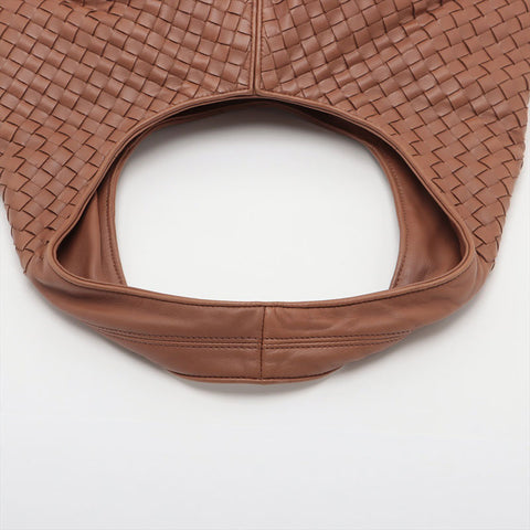 BOTTEGAVENETA INTRECCIATO Nappa Leather Hobo Tote Bag Brown WS15606