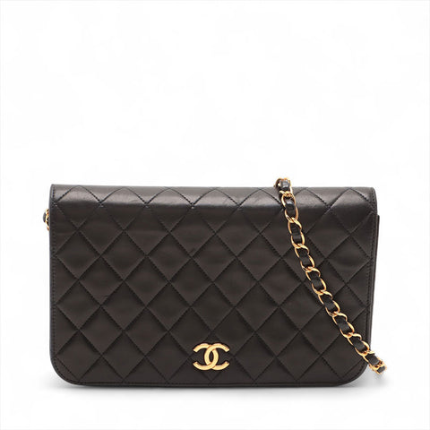 CHANEL Lambskin, No. 3, Full Flap, Push Lock Shoulder Bag black WS15608