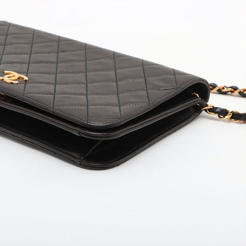 CHANEL Lambskin, No. 3, Full Flap, Push Lock Shoulder Bag black WS15608