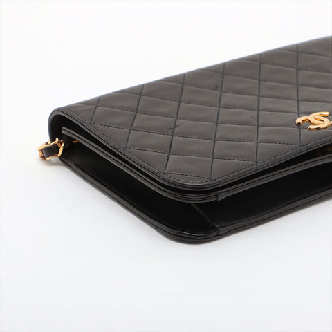CHANEL Lambskin, No. 3, Full Flap, Push Lock Shoulder Bag black WS15608