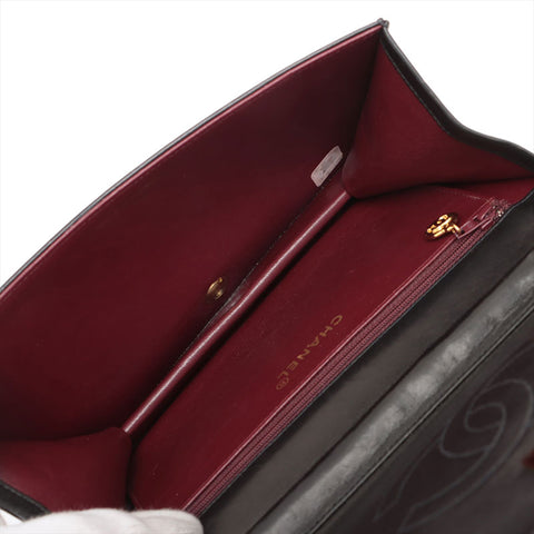 CHANEL Lambskin, No. 3, Full Flap, Push Lock Shoulder Bag black WS15608