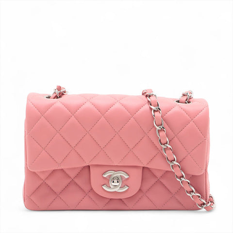 CHANEL No. 18 Mini Matelasse 20 Lambskin 2013-2014 Shoulder Bag pink WS15610
