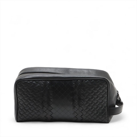 BOTTEGAVENETA Nappa leather INTRECCIATO pouch business bag black WS15611