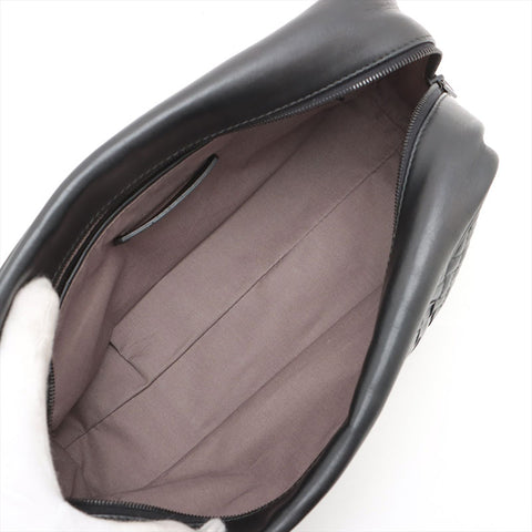 BOTTEGAVENETA Nappa leather INTRECCIATO pouch business bag black WS15611