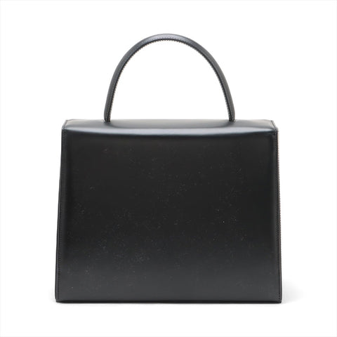 CARTIER PANTHERE Calfskin SilverMetal Handbag black WS15612