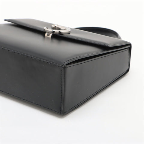 CARTIER PANTHERE Calfskin SilverMetal Handbag black WS15612