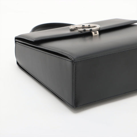 CARTIER PANTHERE Calfskin SilverMetal Handbag black WS15612