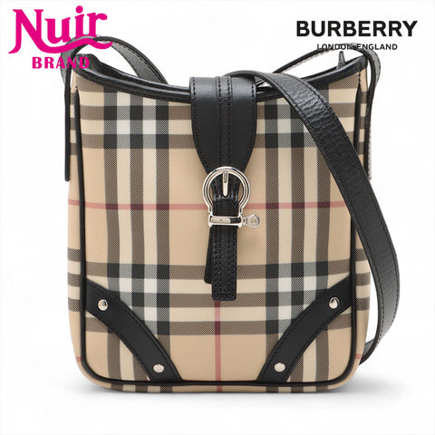 BURBERRY Novacheck PVC Shoulder Bag beige WS15613