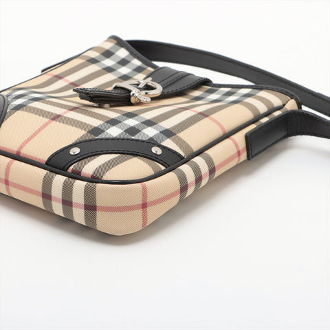 BURBERRY Novacheck PVC Shoulder Bag beige WS15613