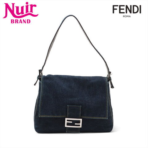 FENDI Denim Mamma Shoulder Bag Navy WS15614